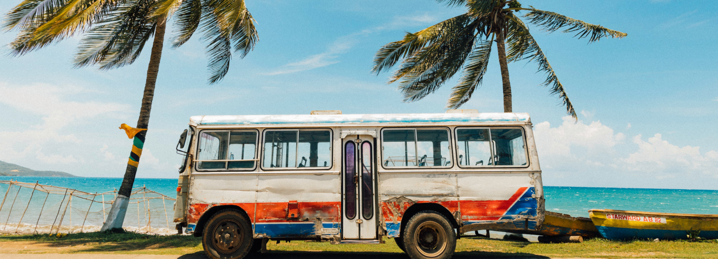 Image of a bus on the beach side