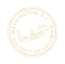 Image of a yellow Washington D.C. stamp