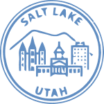 Image of Salt Lake blue stamp